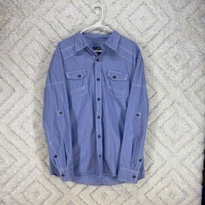 bke long sleeve button up shirt mens size xl blue